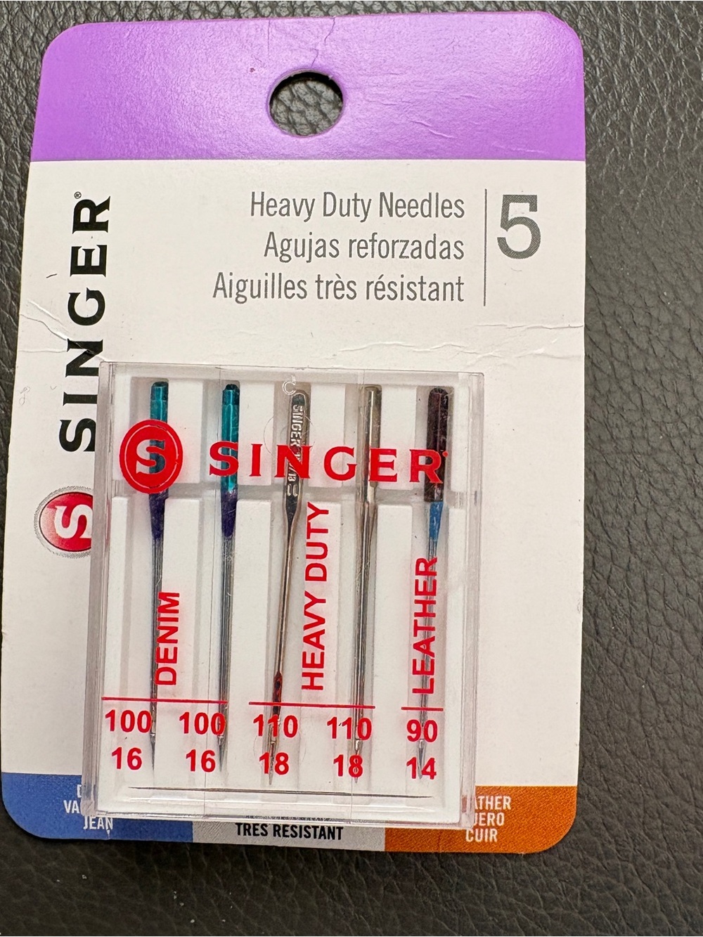 Singer Sewing Machine Heavy Duty Needles package